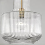 Capital Lighting Nyla 11'' W X 15'' H 1-light Pendant In Aged Brass With Clear Fluted Glass