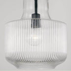 Capital Lighting Nyla 11'' W X 15'' H 1-light Pendant In Aged Brass With Clear Fluted Glass