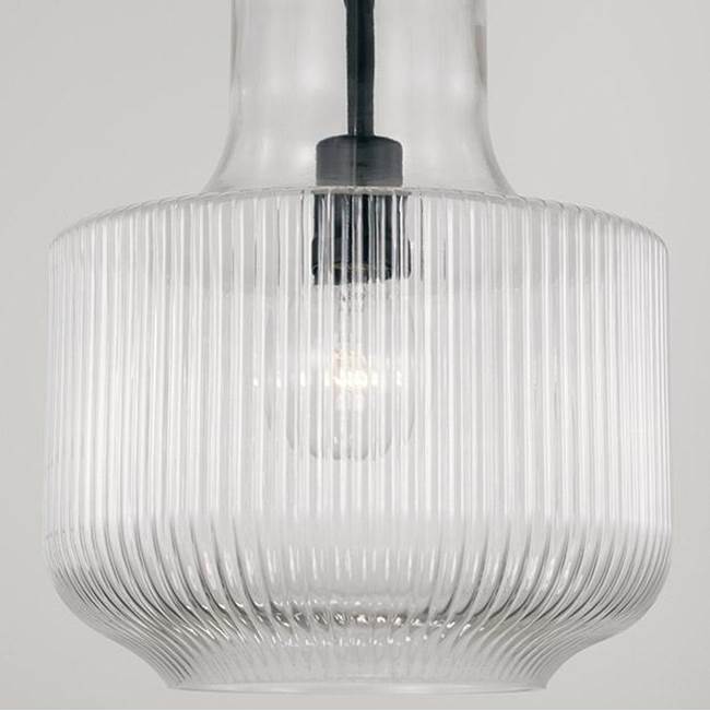 Capital Lighting Nyla 11'' W X 15'' H 1-light Pendant In Aged Brass With Clear Fluted Glass