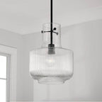 Capital Lighting 345111MB Matte Black 11'' W X 15'' H 1-light Pendant In Matte Black With Clear Fluted Glass Image 2