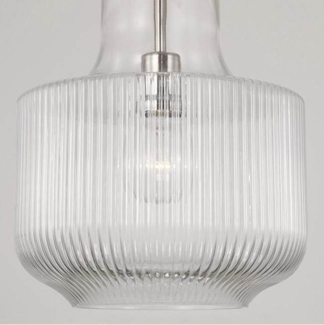 Capital Lighting Nyla 11'' W X 15'' H 1-light Pendant In Aged Brass With Clear Fluted Glass