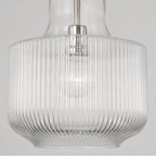 Capital Lighting Nyla 11'' W X 15'' H 1-light Pendant In Aged Brass With Clear Fluted Glass