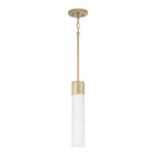 Capital Lighting 346211SF Soft Gold 3'' W X 16.5'' H 1-light Mini Pendant In Soft Gold With Soft White Glass Image 1