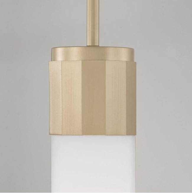 Capital Lighting Sutton 3'' W X 16.5'' H 1-light Mini Pendant In Soft Gold With Soft White Glass