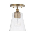 Capital Lighting 346911AD-533 Aged Brass 5.5'' W X 8'' H 1-light Mini Pendant In Aged Brass With Clear Seeded Glass Image 1