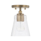Capital Lighting 346911AD-533 Aged Brass 5.5'' W X 8'' H 1-light Mini Pendant In Aged Brass With Clear Seeded Glass Image 1