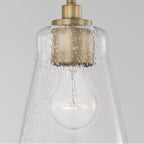 Capital Lighting Baker 5.5'' W X 8'' H 1-light Mini Pendant In Aged Brass With Clear Seeded Glass