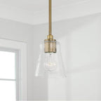 Capital Lighting 346911AD-533 Aged Brass 5.5'' W X 8'' H 1-light Mini Pendant In Aged Brass With Clear Seeded Glass Image 2