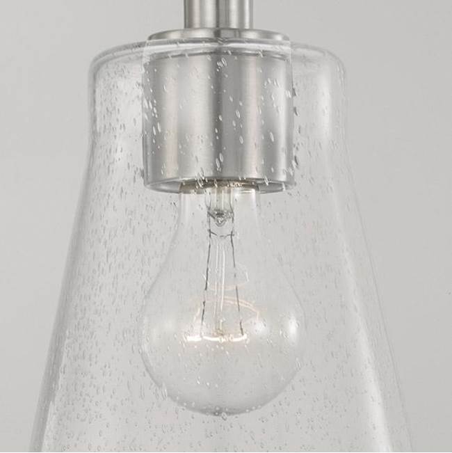 Capital Lighting Baker 5.5'' W X 8'' H 1-light Mini Pendant In Aged Brass With Clear Seeded Glass