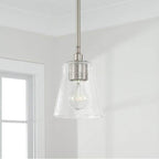 Capital Lighting 346911BN-533 Brushed Nickel 5.5'' W X 8'' H 1-light Mini Pendant In Brushed Nickel With Clear Seeded Glass Image 2
