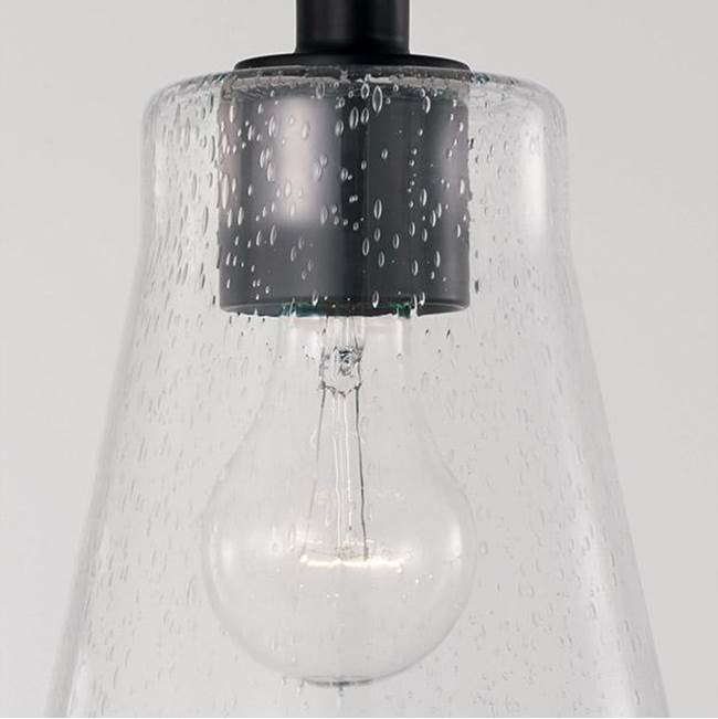 Capital Lighting Baker 5.5'' W X 8'' H 1-light Mini Pendant In Aged Brass With Clear Seeded Glass