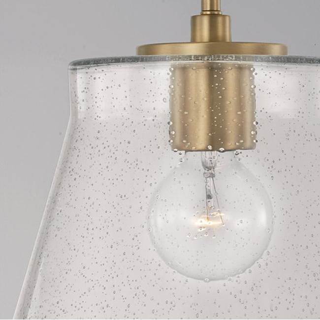 Capital Lighting Baker 10.5'' W X 11'' H 1-light Small Pendant In Aged Brass With Clear Seeded Glass
