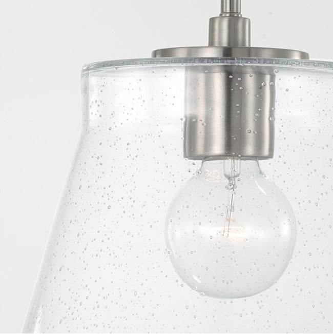 Capital Lighting Baker 10.5'' W X 11'' H 1-light Small Pendant In Aged Brass With Clear Seeded Glass