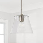 Capital Lighting 346912BN Brushed Nickel 10.5'' W X 11'' H 1-light Small Pendant In Brushed Nickel With Clear Seeded Glass Image 2