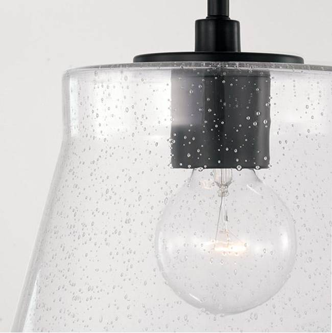 Capital Lighting Baker 10.5'' W X 11'' H 1-light Small Pendant In Aged Brass With Clear Seeded Glass