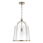 Capital Lighting 347011AD Aged Brass 14'' W X 19'' H 1-light Pendant In Aged Brass With Clear Seeded Glass Image 1