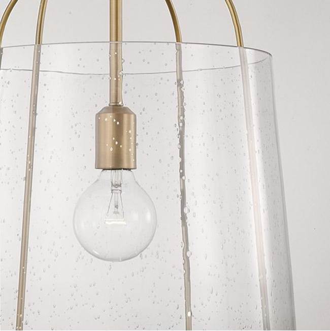 Capital Lighting Madison 14'' W X 19'' H 1-light Pendant In Aged Brass With Clear Seeded Glass