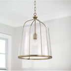 Capital Lighting 347011AD Aged Brass 14'' W X 19'' H 1-light Pendant In Aged Brass With Clear Seeded Glass Image 2