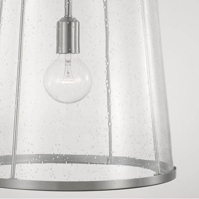 Capital Lighting Madison 14'' W X 19'' H 1-light Pendant In Aged Brass With Clear Seeded Glass