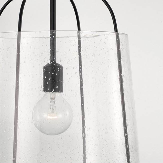 Capital Lighting Madison 14'' W X 19'' H 1-light Pendant In Aged Brass With Clear Seeded Glass