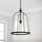 Capital Lighting 347011MB Matte Black 14'' W X 19'' H 1-light Pendant In Matte Black With Clear Seeded Glass Image 2