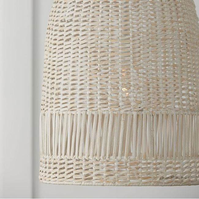 Capital Lighting Naomi 13.75''w X 21''h 1-light Pendant In Chalk White With Hand-woven Painted Rattan Basket