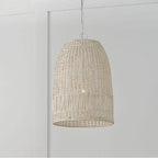 Capital Lighting 347512HH Chalk White 13.75''w X 21''h 1-light Pendant In Chalk White With Hand-woven Painted Rattan Basket Image 2
