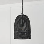 Capital Lighting 347512MB Matte Black 13.75''w X 21''h 1-light Pendant In Matte Black With Hand-woven Painted Rattan Basket Image 2