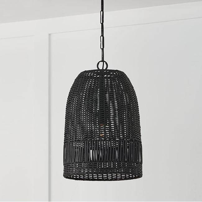 Capital Lighting 347512MB Matte Black 13.75''w X 21''h 1-light Pendant In Matte Black With Hand-woven Painted Rattan Basket Image 2