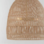 Capital Lighting Naomi 24''w X 26.75''h 3-light Pendant In Matte Brass With Hand-woven Rattan