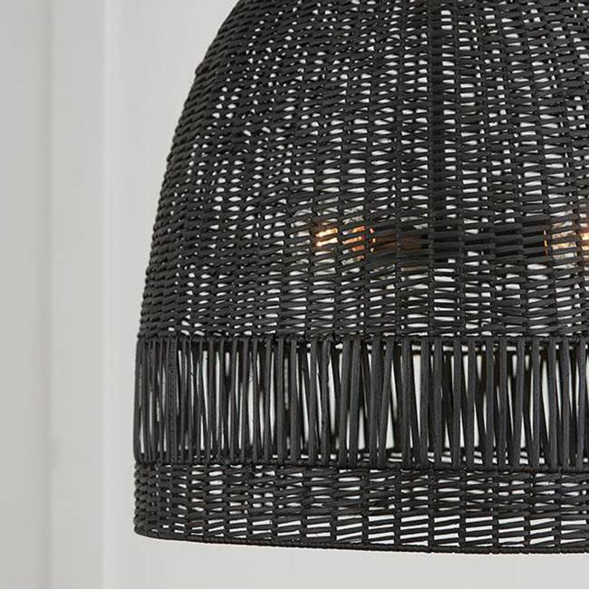 Capital Lighting Naomi 24''w X 26.75''h 3-light Pendant In Matte Brass With Hand-woven Rattan