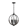 Capital Lighting 347642CK Carbon Grey,Black Iron 15.5''w X 20''h 4-light Pendant In Carbon Grey And Black Iron With Handcrafted Of Mango Wood Image 1