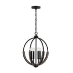 Capital Lighting 347642CK Carbon Grey,Black Iron 15.5''w X 20''h 4-light Pendant In Carbon Grey And Black Iron With Handcrafted Of Mango Wood Image 1