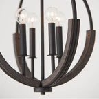Capital Lighting Clive 15.5''w X 20''h 4-light Pendant In Carbon Grey And Black Iron With Handcrafted Of Mango Wood