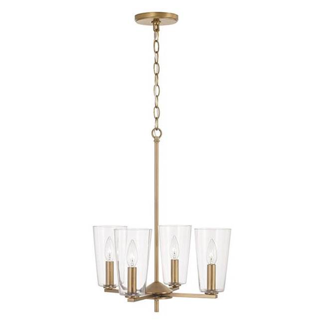 Capital Lighting 348641AD-538 Aged Brass 17.5''w X 21''h 4-light Pendant Chandelier In Aged Brass With Clear Glass Image 1