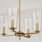 Capital Lighting Portman 17.5''w X 21''h 4-light Pendant Chandelier In Aged Brass With Clear Glass