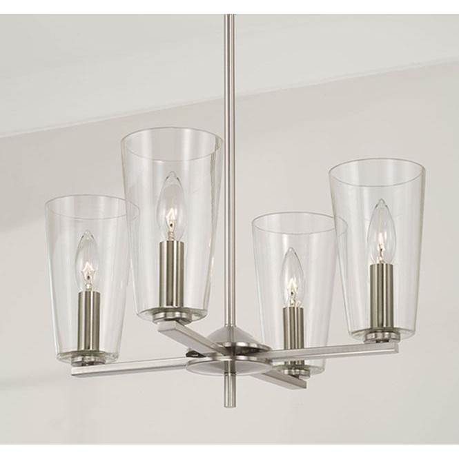 Capital Lighting Portman 17.5''w X 21''h 4-light Pendant Chandelier In Aged Brass With Clear Glass