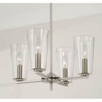 Capital Lighting Portman 17.5''w X 21''h 4-light Pendant Chandelier In Aged Brass With Clear Glass