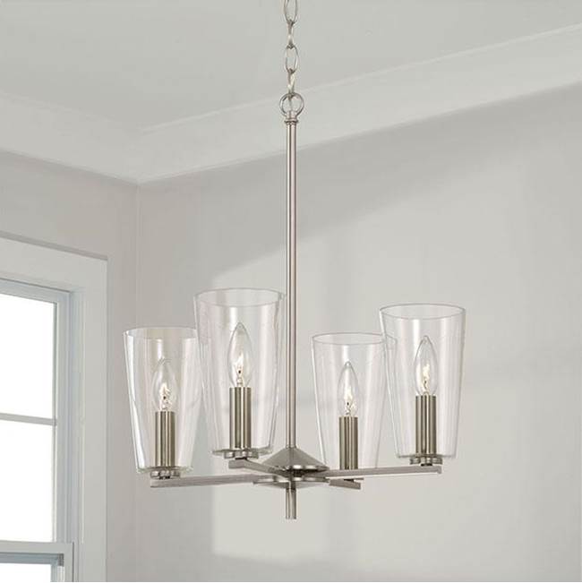Capital Lighting 348641BN-538 Brushed Nickel 17.5''w X 21''h 4-light Pendant Chandelier In Brushed Nickel With Clear Glass Image 2