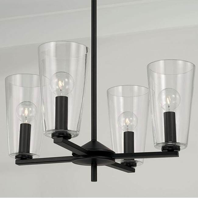 Capital Lighting Portman 17.5''w X 21''h 4-light Pendant Chandelier In Aged Brass With Clear Glass