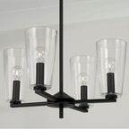 Capital Lighting Portman 17.5''w X 21''h 4-light Pendant Chandelier In Aged Brass With Clear Glass