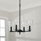 Capital Lighting 348641MB-538 Matte Black 17.5''w X 21''h 4-light Pendant Chandelier In Matte Black With Clear Glass Image 2