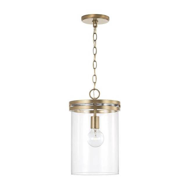 Capital Lighting 348711AD Aged Brass 9.25''w X 15''h 1-light Pendant Chandelier In Aged Brass With Clear Glass Image 1