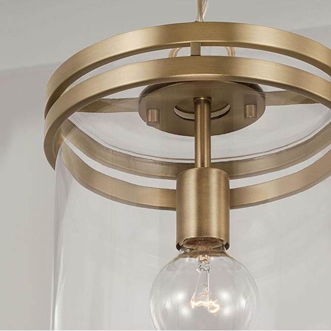 Capital Lighting Fuller 9.25''w X 15''h 1-light Pendant Chandelier In Aged Brass With Clear Glass