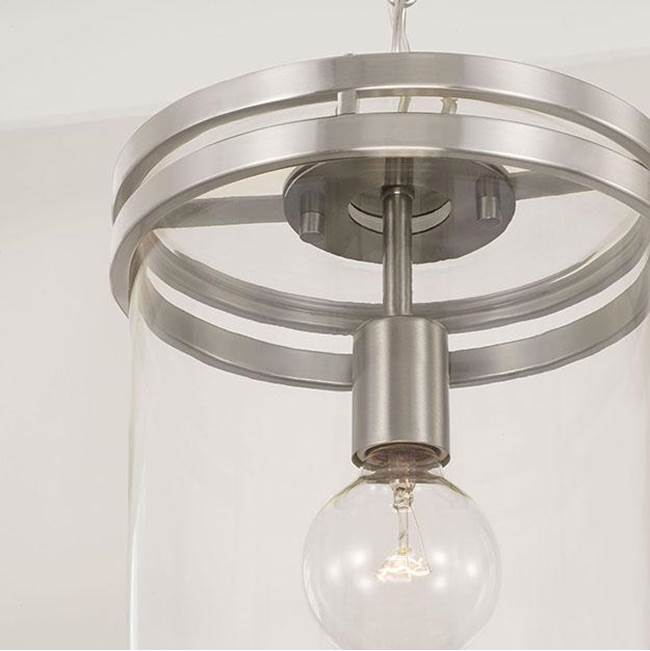 Capital Lighting Fuller 9.25''w X 15''h 1-light Pendant Chandelier In Aged Brass With Clear Glass