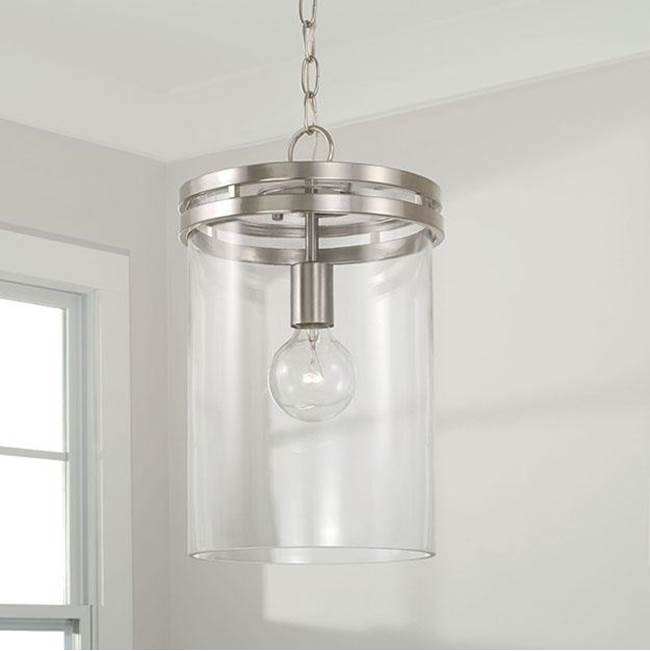 Capital Lighting 348711BN Brushed Nickel 9.25''w X 15''h 1-light Pendant In Brushed Nickel With Clear Glass Image 2