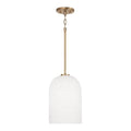 Capital Lighting 348811AD Aged Brass 8.75''w X 13.5''h 1-light Pendant In Aged Brass With Soft White Glass Image 1