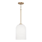 Capital Lighting 348811AD Aged Brass 8.75''w X 13.5''h 1-light Pendant In Aged Brass With Soft White Glass Image 1