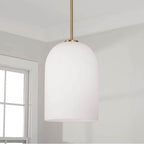 Capital Lighting 348811AD Aged Brass 8.75''w X 13.5''h 1-light Pendant In Aged Brass With Soft White Glass Image 2