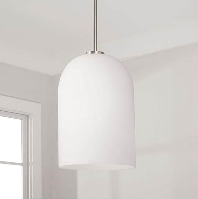 Capital Lighting 348811BN Brushed Nickel 8.75''w X 13.5''h 1-light Pendant In Brushed Nickel With Soft White Glass Image 2
